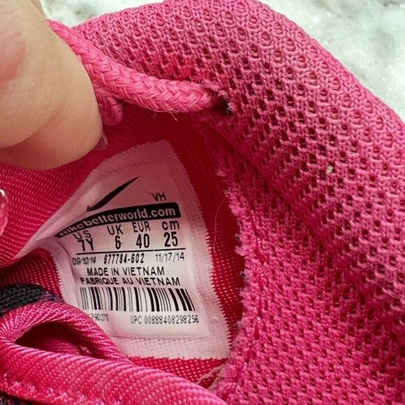 EUC NIKE ROSHE RUN US 7Y EUR 40 PALM TREE FLORAL 677784-602 GS PINK YOUTH - Picture 12 of 12